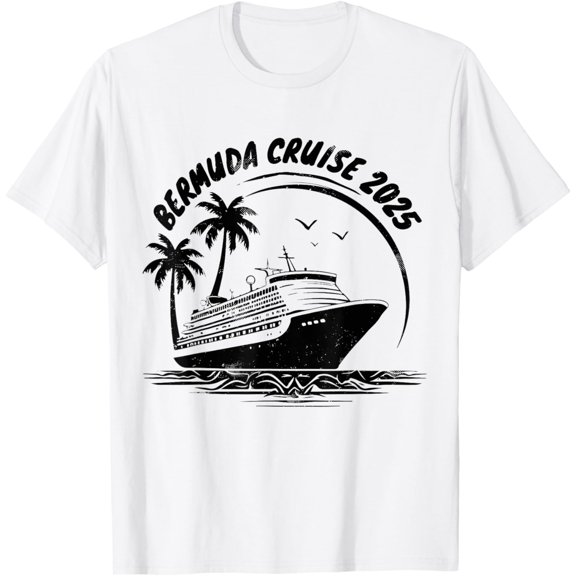 Bermuda Cruise Squad 2025 Summer Matching Vacation Group T-ShirtMen and women, Black T-shirt, size: Extra large S-4XL