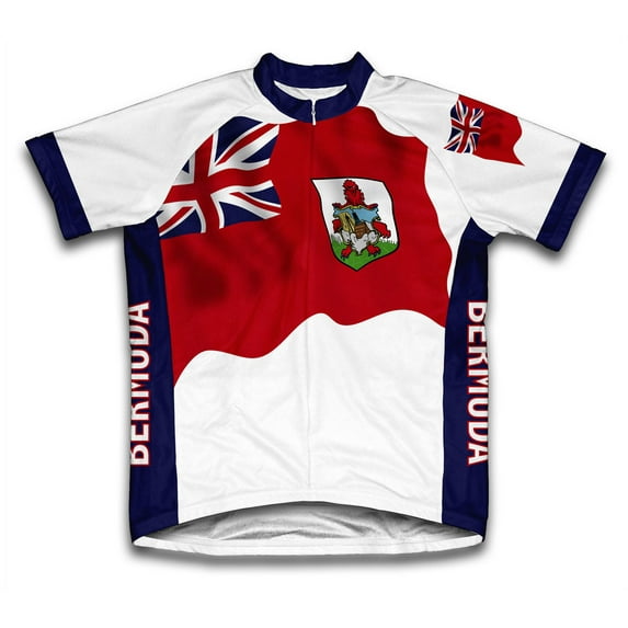 Bermuda Flag Short Sleeve Cycling Jersey for Men - Size S