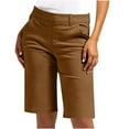 thumbnail image 1 of Bermuda Golf Shorts For Women Quick Dry Active Shorts Knee Length High Waisted Elastic Short Pant Baggy Relaxed Fit Lounge Breathable Sweat-Pant - (Above Knee-Length Style), 1 of 7