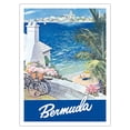 thumbnail image 1 of Bermuda - Hamilton Waterfront Main Island Somers Isles - Vintage Travel Poster by Lesnon c.1950s - Fine Art Matte Paper Print (Unframed) 24x32in, 1 of 4