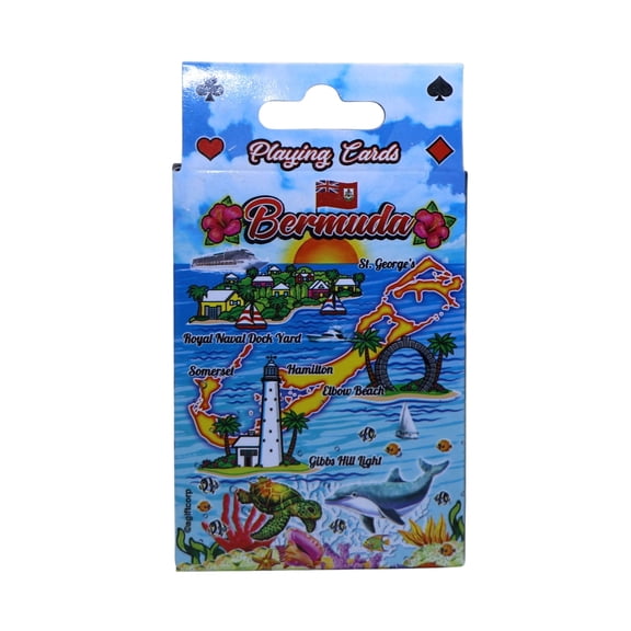 Bermuda Map Collectible Souvenir Playing Cards with Header