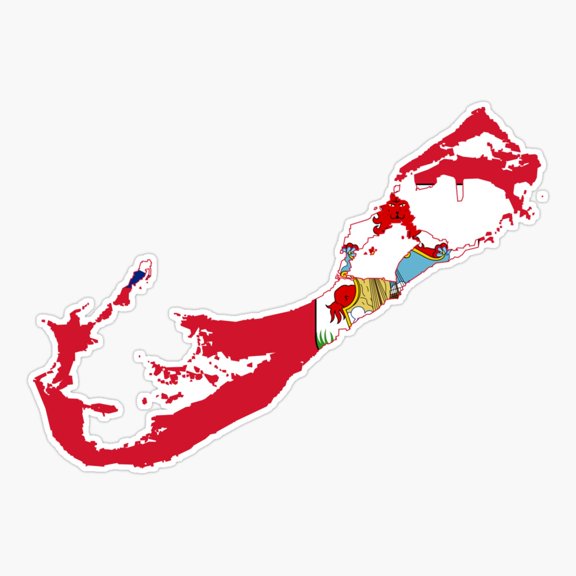 Bermuda Map Flag Travel Sticker