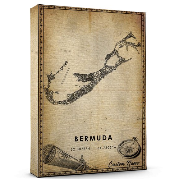 Bermuda Map Poster, Bermuda road Map Art Poster, Canvas, ,Modern Wall Art, Street Map Artwork, Bermuda Map Canvas - 89AZ547