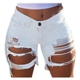 thumbnail image 1 of Bermuda Ripped Jeans Shorts for Women Jeans Pants Overalls Pants Poled Distressed Casual Fit Loose High Waisted Short S-5XL, 1 of 7