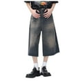 thumbnail image 1 of Bermuda Ripped Jeans Shorts for Women Trendy 2025 Retro Washed Denim Street Casual Loose Capris Beach Vacation S-3XL, 1 of 4