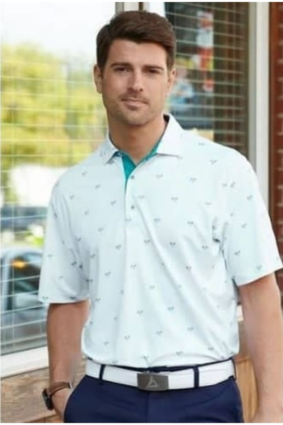 Short Sleeve Polo Shirt (Palmyra, Reef, Medium) Golf NEW