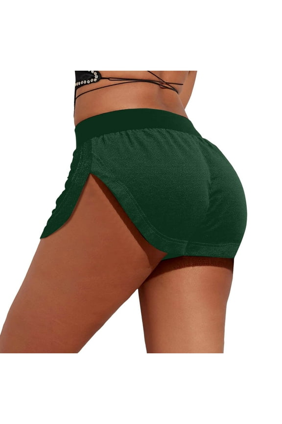 Bermuda Shorts for Women Trendy 2025 Velvet Booty Yoga Sexy High Waist Pole Dance Pants Gym Workout Active Slim Fit Rave Bottoms Summer Casual Beach Shorts S-5XL