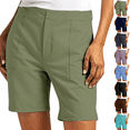 thumbnail image 1 of Bermuda Shorts Womens Golf Short Pull On Jorts Mid Rise Stretch With Pockets Khaki Utility Comfort Hiking Army Green XL, 1 of 3