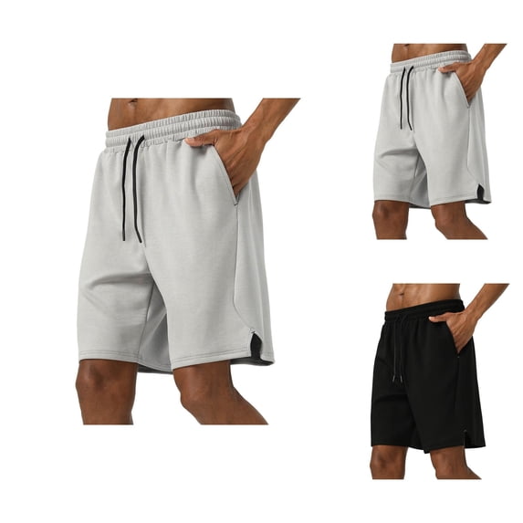 Bermuda Shorts for Men Summer Casual Elastic Waist Lightweight Wide Straight Leg Shorts with Pockets