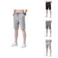 thumbnail image 1 of Bermuda Shorts for Men Summer Casual Lightweight Breathable Elastic Waist Straight Leg Athletic Shorts with Pockets, 1 of 7