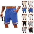 thumbnail image 1 of Bermuda Shorts for Men Summer Casual Waffle Knit Elastic Waist Straight Leg Slim Fit Beach Shorts with Pockets, 1 of 9