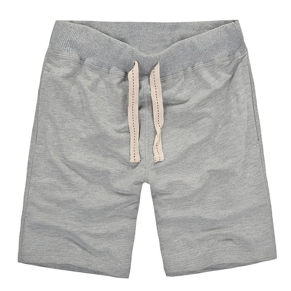 Bermuda Shorts for Men with Pockets Cotton Drawstring Elastic Waist Casual Straight Leg Solid Color Comfort Loungewear Athletic Short