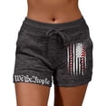 thumbnail image 1 of Bermuda Shorts for Women 2026 Summer 4th of July USA Flag Print Drawstring Elastic Waist Shorts Stretchy Comfy Straight Leg Beach Shorts, 1 of 6
