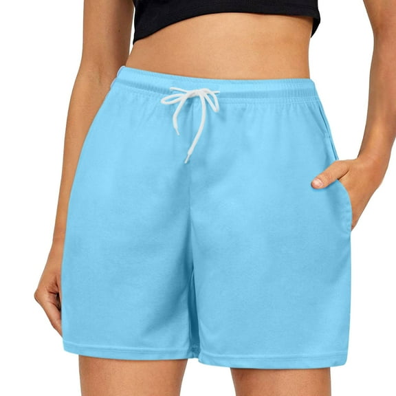 Bermuda Shorts for Women Casual Summer Drawstring Comfy Elastic Running Loose High Waisted Short with Pockets XS-3XL