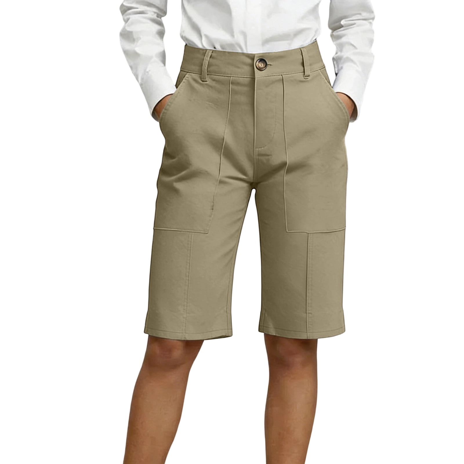 womens long dress shorts Gray Women's High Waisted Pleated Dress Shorts for Business and Casual Lookbook Store