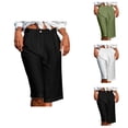 thumbnail image 1 of Bermuda Shorts for Women Knee Length Cotton High Waist Wide Straight Leg Dressy Casual Office Work Shorts with Pockets, 1 of 7