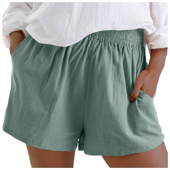 Bermuda Shorts for Women Knee Length Elastic Waist Drawstring Loose Wide Leg Shorts Summer Casual Beach Clothes 2025