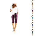 thumbnail image 1 of Bermuda Shorts for Women Knee Length Lightweight Elastic High Waist Straight Leg Relaxed Fit Casual Shorts with Pockets, 1 of 7