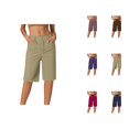 thumbnail image 1 of Bermuda Shorts for Women Knee Length Summer Casual Stretchy Straight Leg Business Casual Work Shorts with Pockets, 1 of 5