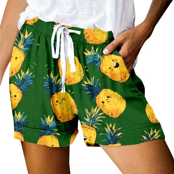 Bermuda Shorts for Women Trendy 2025 Print Loose Lace Up High Waisted Sports Casual Summer Jean Shorts with Pockets S-2XL