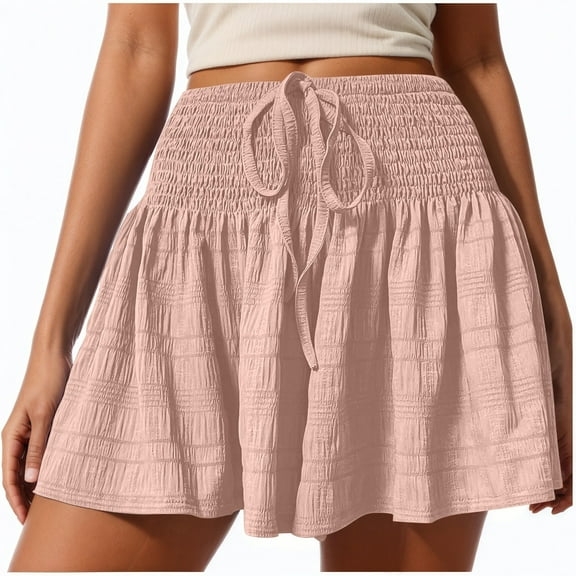 Bermuda Shorts for Women Trendy 2025 Summer Fashion Solid Color Drawstring High Waist Strap Baggy Dressy Casual Womens Jorts S-2XL