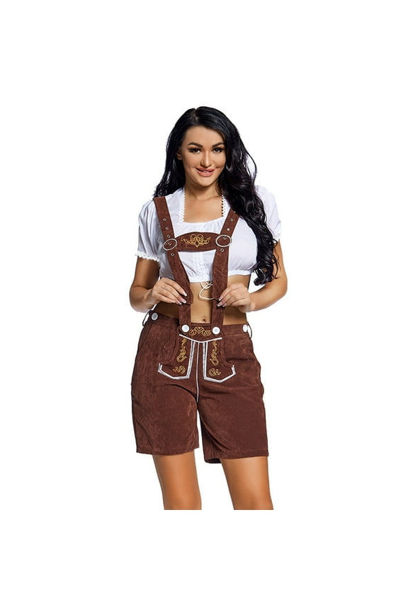 Bermuda Shorts for Women Trendy 2025 Traditional Leather Trousers Light Brown Black Oktoberfest Hotpants Loose High Waisted Short S-L