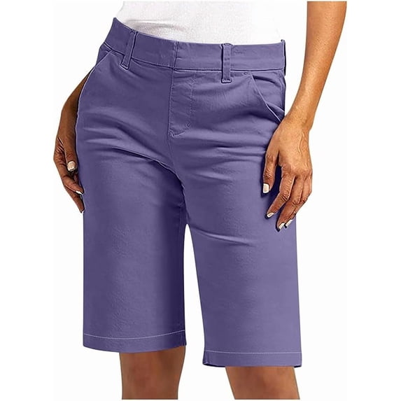 Bermuda Shorts for Women Trendy Summer Casual Shorts High Waisted Chino Shorts Straight Leg Hiking Athletic Walking Running Vacation Outfits