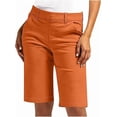 thumbnail image 1 of Bermuda Shorts for Women Trendy Summer Casual Shorts High Waisted Chino Shorts Straight Leg Hiking Athletic Walking Running Vacation Outfits, 1 of 3