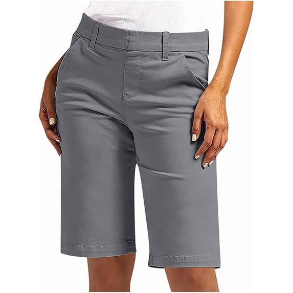 Bermuda Shorts for Women Trendy Summer Casual Shorts High Waisted Chino Shorts Straight Leg Hiking Athletic Walking Running Vacation Outfits