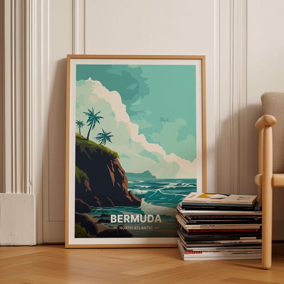 Bermuda Travel North Atlantic Ocean Wall Art, Unframed Paper Poster 8x10in