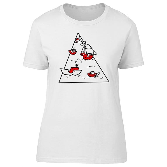 Bermuda Triangle With Boats T-Shirt Women -Image by Shutterstock, Female Medium