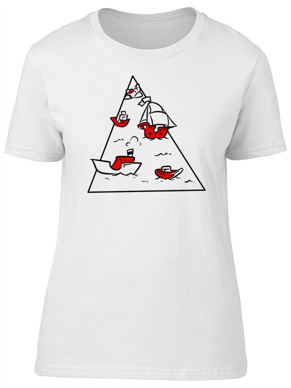Bermuda Triangle With Boats T-Shirt Women -Image by Shutterstock, Female Medium