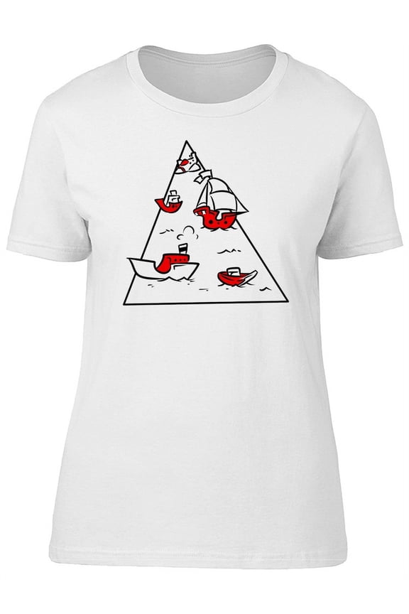 Bermuda Triangle With Boats T-Shirt Women -Image by Shutterstock, Female Medium