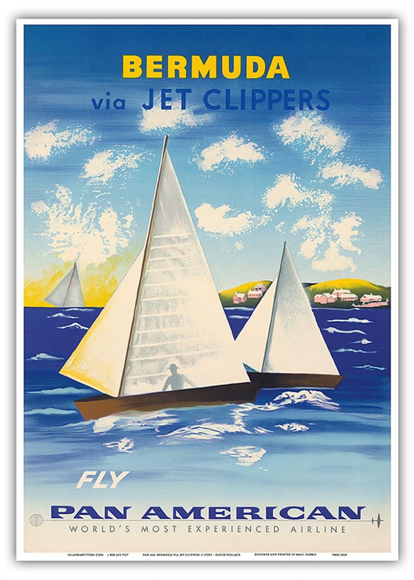 アルカラーE絵画 大航海 F406001 Bermuda via Jet Clippers - Fly Pan American World Airways - Sail