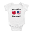 thumbnail image 1 of Bermudian American Flag Two Hearts Cute Baby Bodysuits Newborn Clothes (White, 0-3 Months), 1 of 5