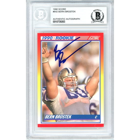 Bern Brostek Autographed 1990 Score Rookie Card #642 Washington Huskies Beckett BAS #10739263