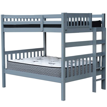 Bern Full over Full End Ladder Bunk Bed Grey