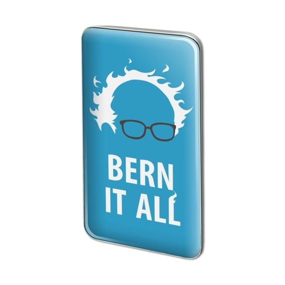 Bern It All Bernie Sanders Burning Democrat Metal Rectangle Lapel Hat Pin Tie Tack Pinback