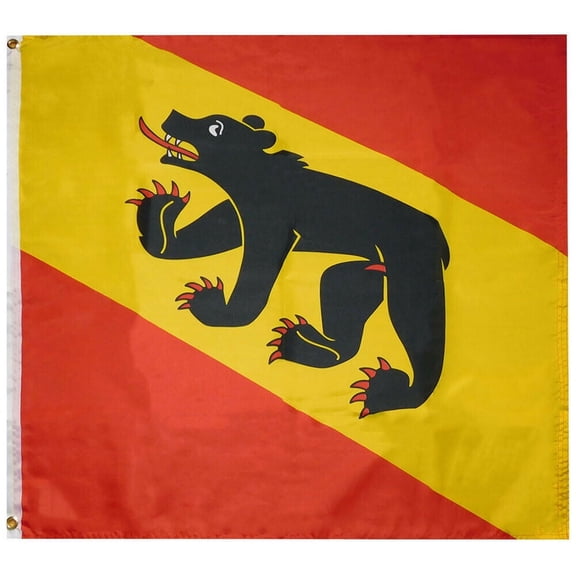 Bern Swiss Canton Black Bear Premium 100D Woven Poly Nylon 4x4 4'x4' Flag Banner