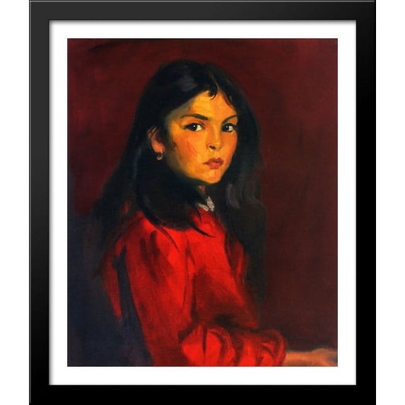 Berna Escudero 28x34 Large Black Wood Framed Print Art by Robert Henri