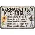 thumbnail image 1 of Bernadette's Kitchen Rules Chic Sign Vintage Decor 12x18 Metal Sign 112180032403, 1 of 1