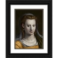 thumbnail image 1 of Bernaert de Rijckere 11x14 Black Ornate Wood Framed Double Matted Museum Art Print Titled: Head of a Woman Looking Ahead (1580), 1 of 5