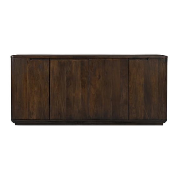 Bernard 4-Door Sideboard in Modern Barista Brown Finish on Acacia Solid Wood