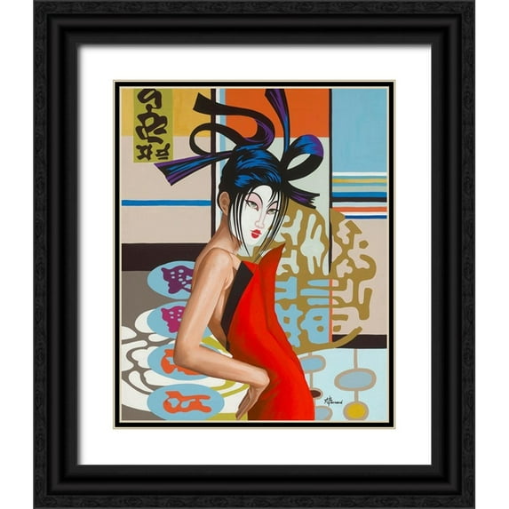 Bernard, Anne 20x24 Black Ornate Wood Framed with Double Matting Museum Art Print Titled - Miko