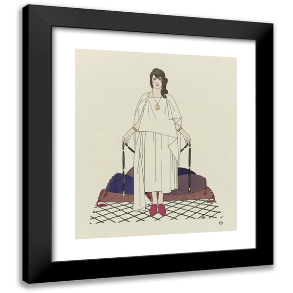Bernard Boutet de Monvel 12x14 Black Modern Framed Museum Art Print Titled - The Beautiful Days of Fez; Where ; the Improvised Fatma (1920)