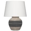 thumbnail image 1 of Jamie Young Co Bernard Ceramic Table Lamp in Beige and Dark Grey Ceramic, 1 of 4