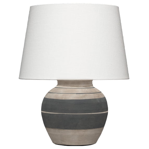 Jamie Young Co Bernard Ceramic Table Lamp in Beige and Dark Grey Ceramic