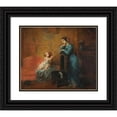 thumbnail image 1 of Bernard Chiapory 14x12 Black Ornate Wood Framed Double Matted Museum Art Print Titled: Young Mother Painter Mar (1857), 1 of 5