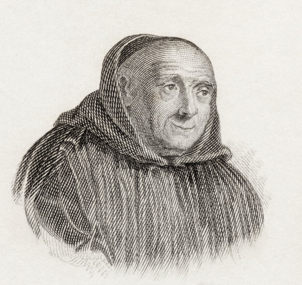 Bernard De Montfaucon 1655 To 1741 French Benedictine Monk Scholar And Archaeologist From Crabbs Historical Dictionary Published 1825 Canvas Art - Ken Welsh Design Pics (15 x 14)