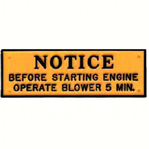 Bernard Engraving P201; Operate Blower 5 Minutes